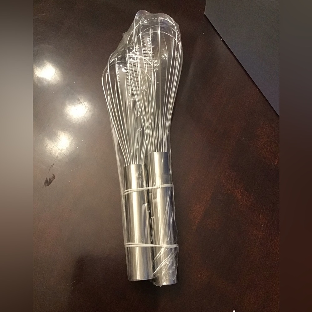 2 Professional Quality Wire Whip Whisks 12” and 10”